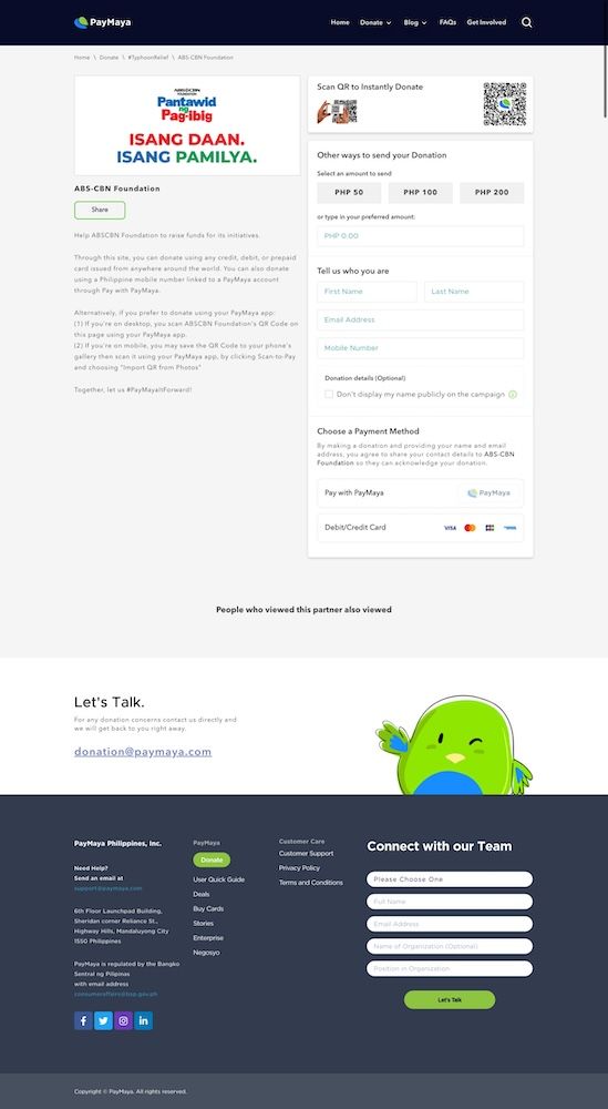 PayMaya Donations screenshot 2